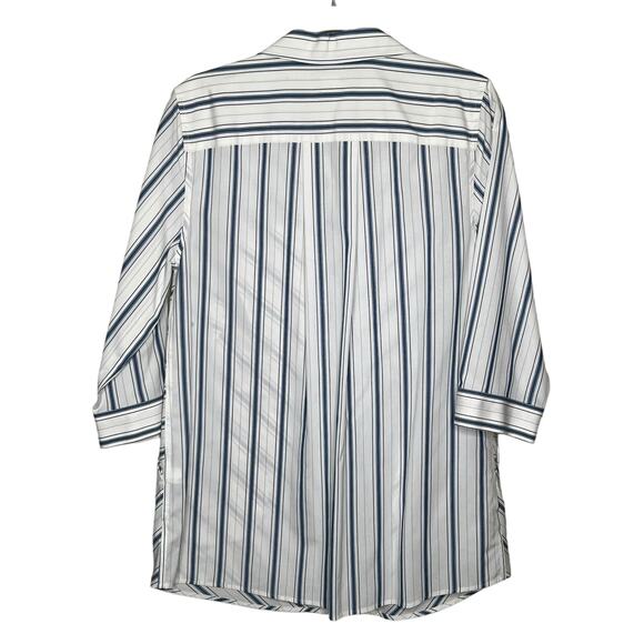 Chico's No-Iron Cotton-Blend Striped Stain Shield Pocket Tunic Size 1 = Medium - Picture 5 of 7